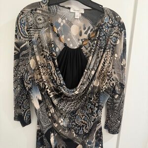 Dress Barn Beautiful Black and Gold top, xl